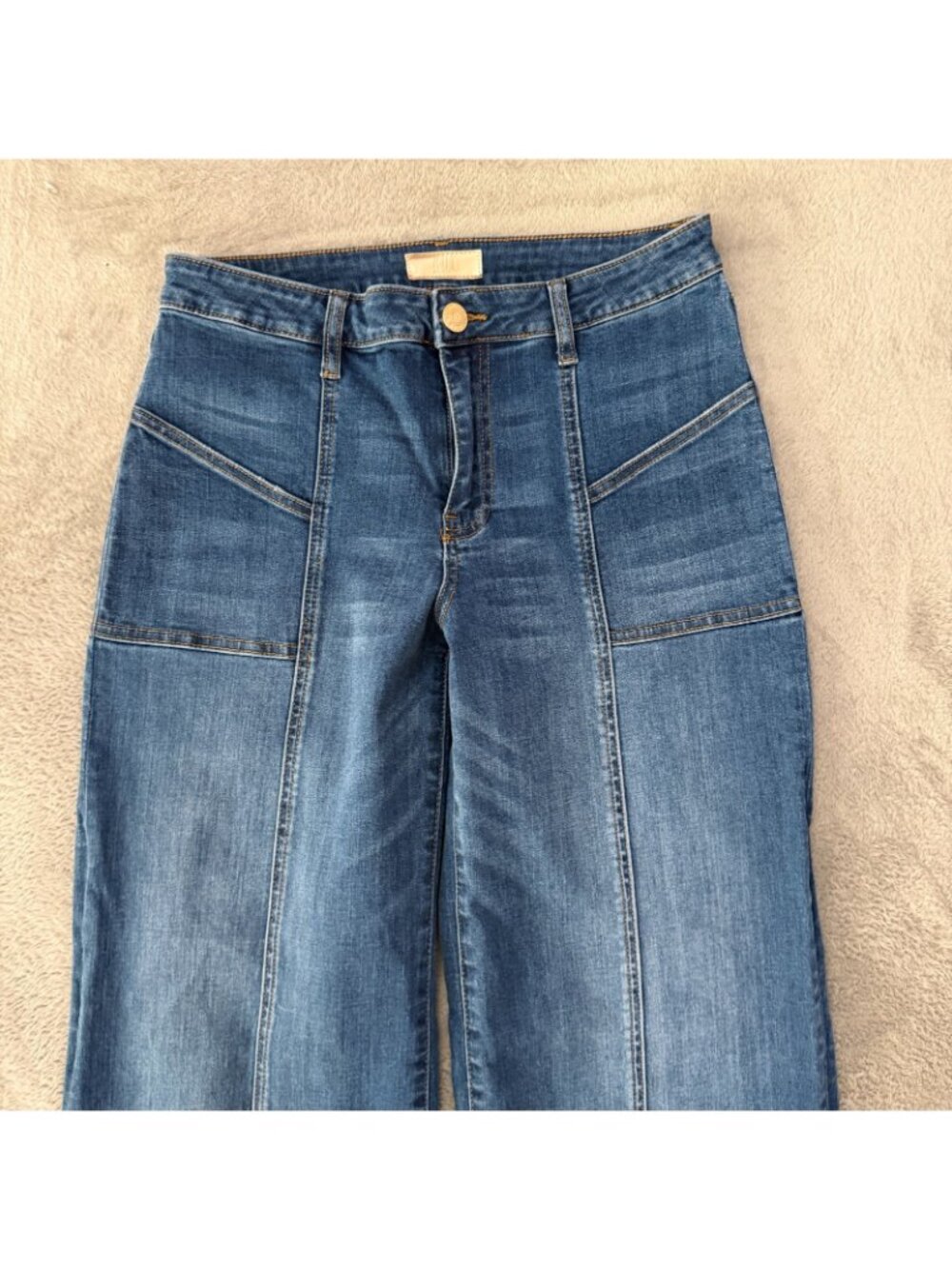 Kut From The Kloth Jean Wide Leg Jeans High Rise Womens 8 Seamed Full Length - Picture 2 of 8